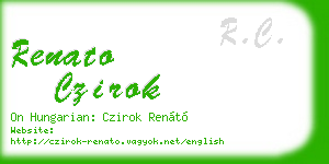 renato czirok business card