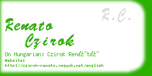 renato czirok business card